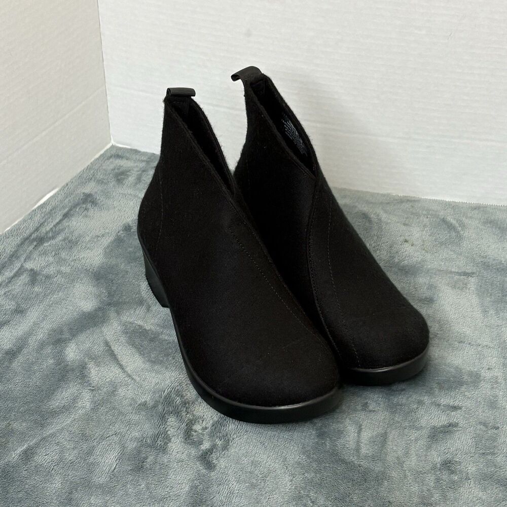 ALEGRIA Nadya Black Fleece Bootie Ankle Boot Size 37 (6.5-7 US) Pull On